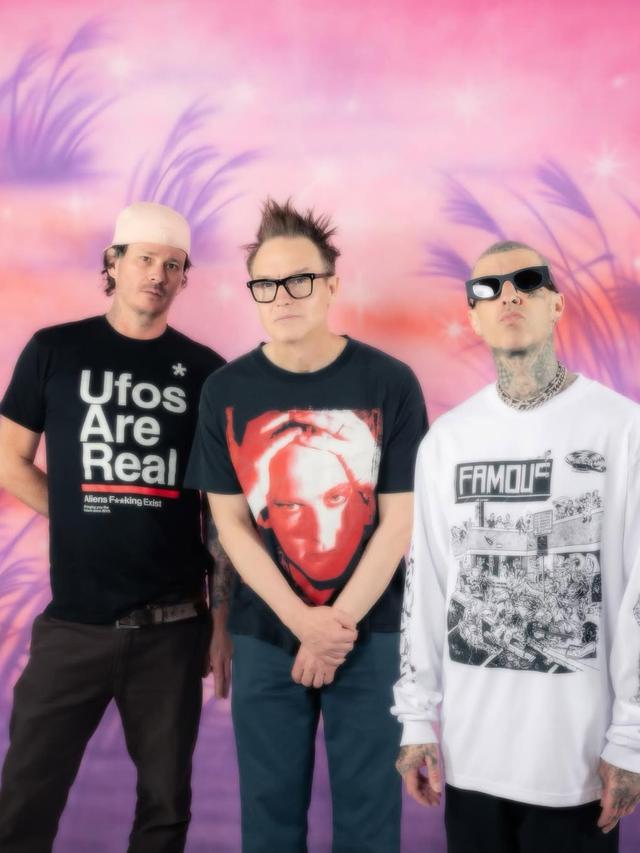 Tom Delonge, Mark Hoppus, Travis Barker. (Instagram/blink182)