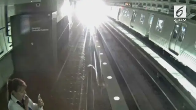 Rekaman seekor rusa masuk ke dalam stasiun metro Crystal City, Virginia. Ia berlarian di dalam terowongan tanpa tertabrak kereta.