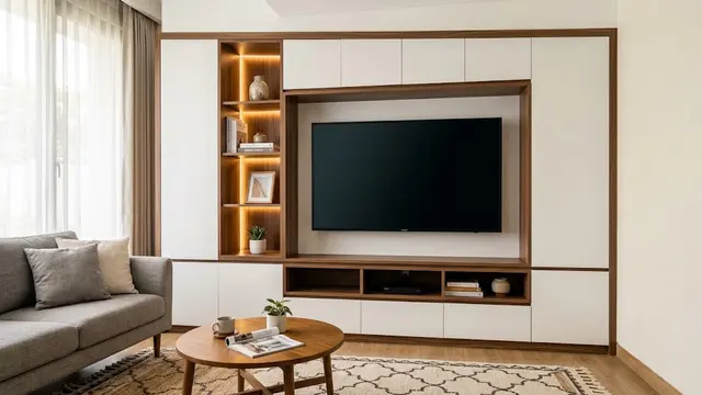 Model Dinding TV dengan Ceruk Dekorasi yang Tidak Memakan Ruang/AI Generated