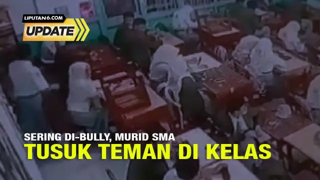 Seorang siswa SMAN 7 Banjarmasin menusuk temannya sendiri di ruang kelas. Peristiwa penusukan itu terekam kamera CCTV sekolah dan tersebar di media sosial. Pelaku berinisial A (15) dan korban M (15) merupakan sama-sama siswa kelas X di sekolah terseb...