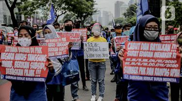 Demo Tolak Omnibus Law di Gerbang Pemuda