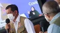 Ketua Satgas Penanganan COVID-19 Doni Monardo menyampaikan ada 377 lab dalam kurun waktu 7 bulan terakhir untuk periksa spesimen saat dialog di Graha BNPB, Jakarta, Kamis (22/10/2020). (Tim Komunikasi Publik Satgas COVID-19)