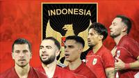 Pemain veteran Timnas Indonesia, Thom Haye, Jordi Amat, Joey Pelupessy, Stefano Lilipaly, Marc Klok. (Bola.com/Benediktus Gerendo Pradigdo)