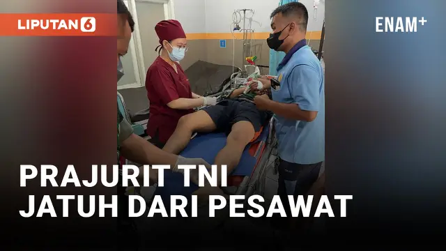 VIDEO: Detik-detik Prajurit TNI Jatuh dari Pesawat