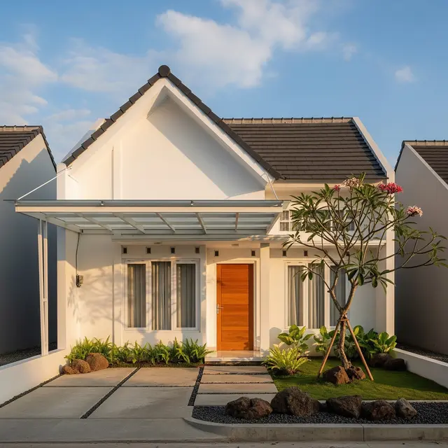 9 Desain Rumah Minimalis dengan Kombinasi Atap Pelana dan Kanopi, Estetika Modern