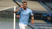 4. Gabriel Jesus (6 gol) - Penyerang Manchester City ini telah mengoleksi enam gol di Liga Champions 2019/2020. Salah satu golnya turut membawa Manchester City melaju ke semifinal serta menyingkirkan Real Madrid dari Liga Champions musim ini. (AFP/Nick Potts/pool)