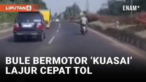 VIDEO: Motoran Tak Pakai Helm, Bule Kuasai Lajur Cepat Tol Pasteur Bandung