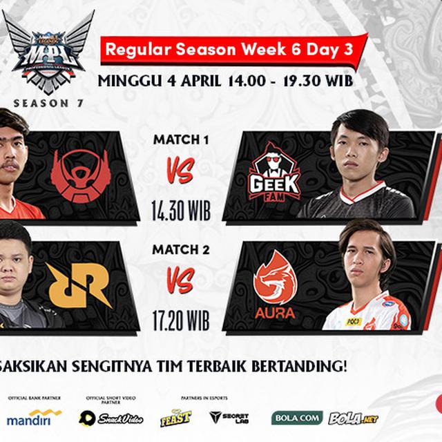 Jadwal Mpl Id Season 7 Di Vidio Minggu 4 April 2021 Btr Vs Geek Fam Rrq Jaga Asa Ke Playoff E Sports Bola 
