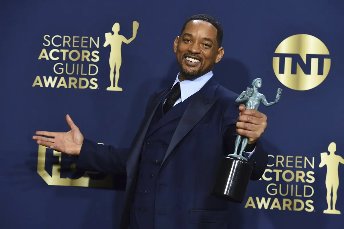 Will Smith di SAG Awards 2022. (Jordan Strauss/Invision/AP)