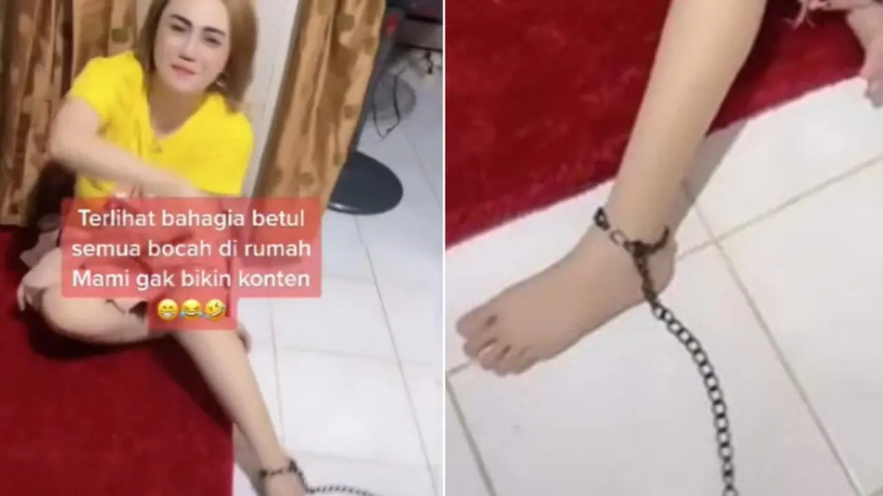 Wanita Ini Dirantai Suaminya Karena Terlalu Banyak Bermain Tiktok