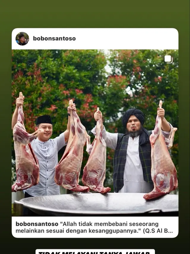 Bobon Santoso beri pesan tegas di Instagram. (credit:instagram.com/bobonsantoso)