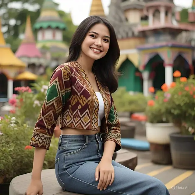 Outfit Cardigan Batik Wanita
