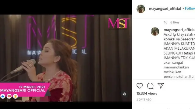 Mayangsari memberikan klarifikasinya