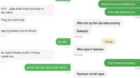 Chat driver ojol dan penumpang (Sumber: X/lemon8pink)