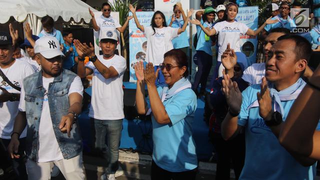 Gaya Menteri Susi Joget Baby Shark Dance Saat Resmikan Pandu Laut Nusantara