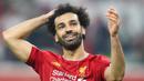 4. Mohamed Salah (35,1 juta dolar) - Pemain Timnas Mesir ini memperoleh 35,1 juta dolar dari 23,1 juta dolar gaji dan 12 juta dolar pendapatan dari iklan. (AFP/Karim Jaafar)