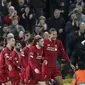 Selebrasi pemain Liverpool saat menjebol gawang Salzburg di Liga Champions (AP)