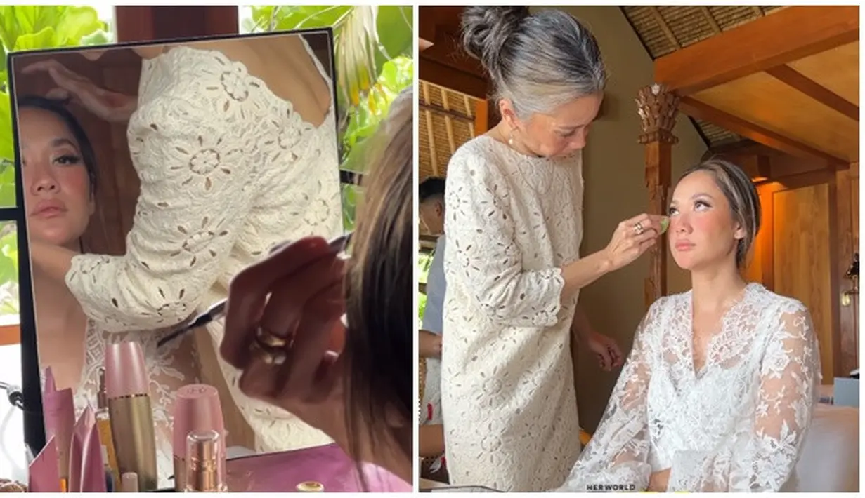 Tangan magis MUA Bumiauw berhasil mengubah BCL jadi makin cantik. Sudah berusia 40 tahun, rupanya tak sedikit netizen yang salah fokus dengan wajah BCL tanpa kerutan. Bahkan penampilannya yang ramping saat kenakan baju kebaya juga banjir pujian. Terlihat jelas di foto tangkapan layar video ini jika wajah BCL masih mulus dan terawat bahka tak terlihat menua. (Liputan6.com/IG/@herworldindonesia)