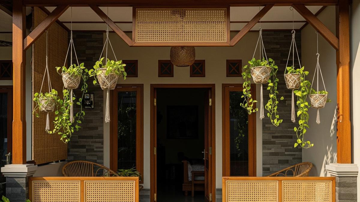 9 Desain Teras Sejuk dengan Tanaman Gantung, Solusi Rumah Adem Tanpa AC di Cuaca Panas