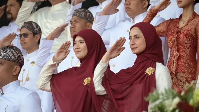 Potret Avi Basalamah di Upacara HUT RI ke-80 Perdana sebagai Istri Wabup Cianjur