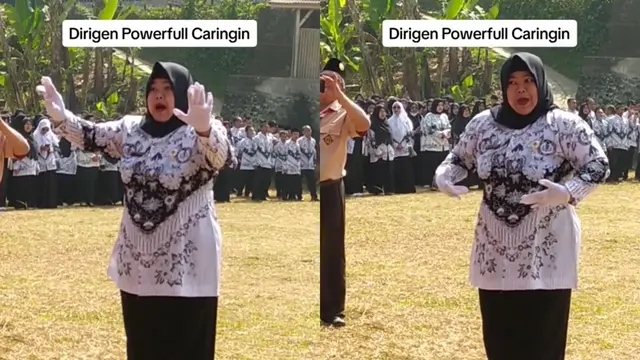 Sosok Guru yang Jadi Dirigen Paduan Suara di Caringin Viral di TikTok. Saking Powerful-nya Saat Membawakan Lagu-Lagu Nasional pada Upacara HUT ke-78 RI Membuat Warganet Yakin Addie MS Pasti Ketar-Ketir Melihat Ini (Sumber: TikTok @hamdan_fyp)