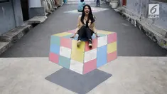 Sebuah kampung di Depok memodifikasi tampilang kampungnya dengan sentuhan 3D.