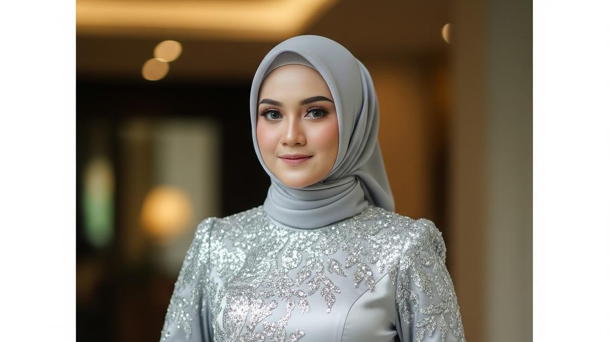 10 Rekomendasi Dress Panjang Muslim Kombinasi Aksen Payet Elegan, Cocok untuk Acara Istimewa