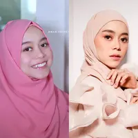 Beginilah gaya hijab Lesti di awal kariernya sebagai penyanyi dangdut Tanah Air pada tahun 2015.
