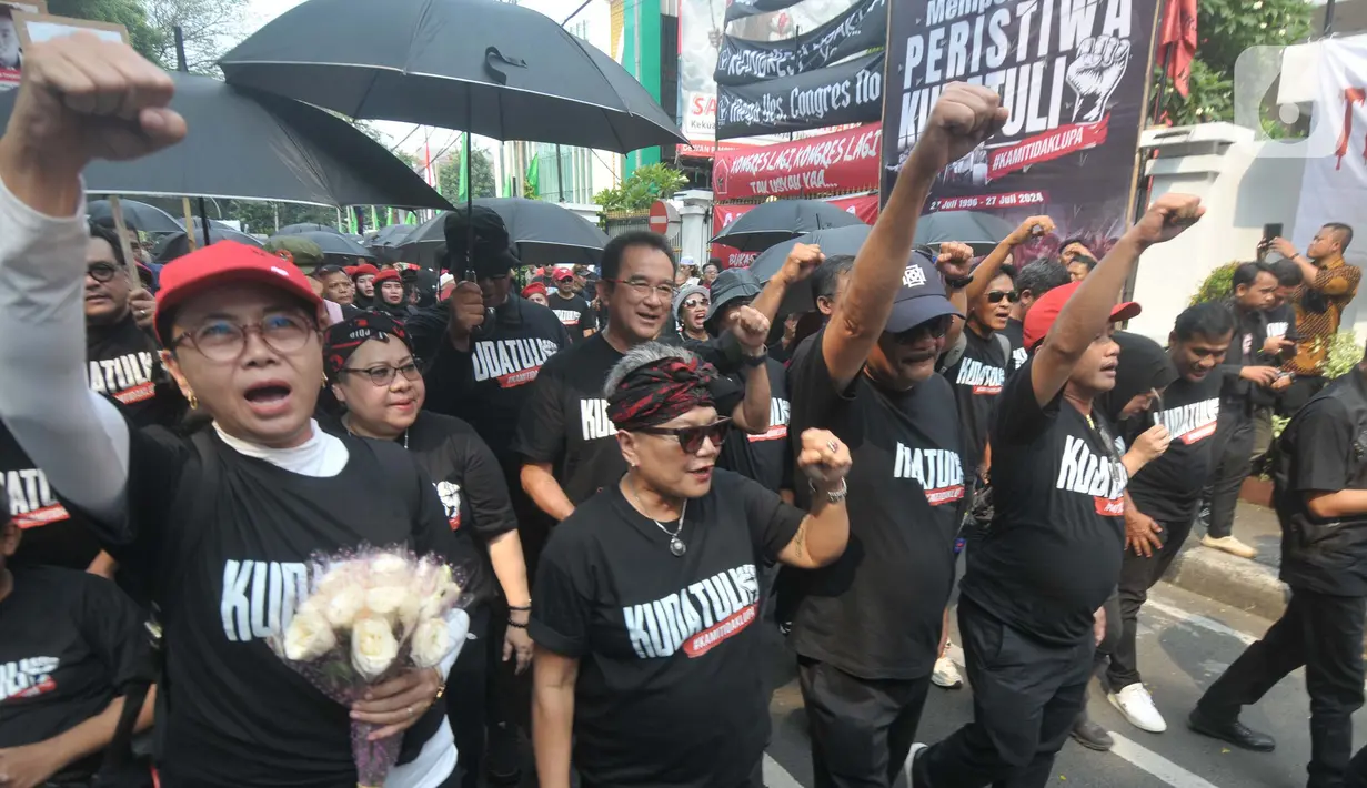 Aksi berjalan kaki ini untuk memperingati peristiwa kerusuhan 27 Juli 1996. (merdeka.com/Imam Buhori)