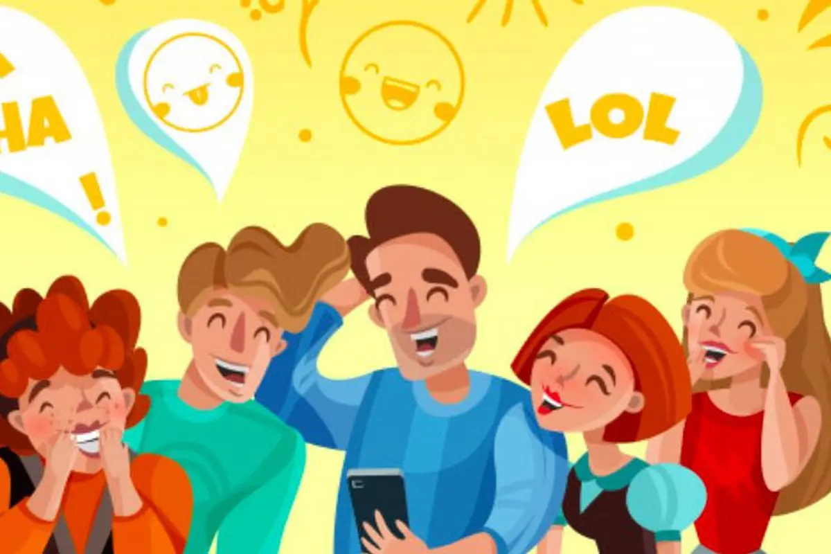 Ilustrasi tertawa bersama teman-teman (Freepik/macrovector)