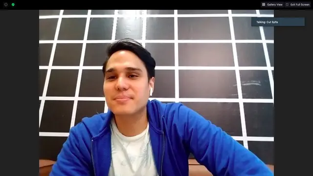 Mischa Chandrawinata dalam Acara Virtual Meet and Greet Samudra Cinta SCTV.