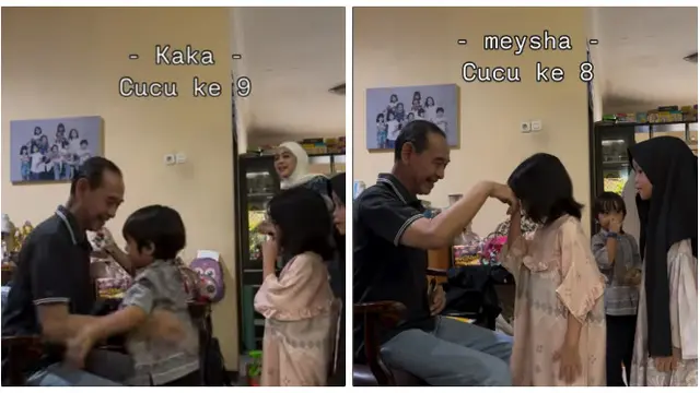 Menderita Afasia, Ini 6 Potret Bahagia Ayah Dian Ayu Bagi THR Lebaran kepada 10 Cucunya