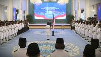 Pengukuhan 76 siswa menjadi anggota Paskibraka Nasional 2025 di Istana Negara, Jakarta, Sabtu (16/8/2025). (Foto: Liputan6.com/Nanda Perdana Putra).