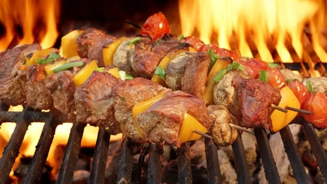 ilustrasi Grilling daging