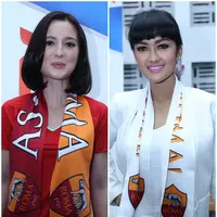 Julia Perez dan Julie Estelle berebut mendapatkan Francesco Totti yang dijadwalkan ikut hadir di gelaran AS Roma Day pada 25 Juli mendatang. (Galih W. Satria/Bintang.com)