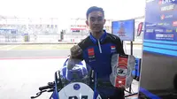 Pembalap Yamaha Racing Indoneia (YRI) AP250 Muhammad Faerozi Toriqatullah. (Liputan6.com/Hans Bahanan)