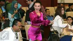 Penyanyi Dangdut Zaskia Gotik saat mengikuti Sosialisasi 4 Pilar di Komplek Parlemen Senayan, Jakarta, (7/4). Sosialisasi 4 pilar ini di gagas oleh fraksi PKB. (Liputan6.com/JohanTallo)