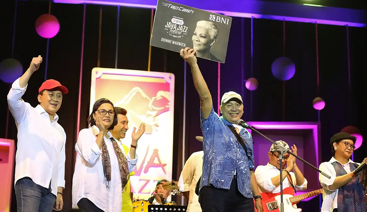 Pagelaran musik Java Jazz Festival 2018 mulai dibuka Jumat (2/3/2018) malam. Tidak hanya musisi profesional yang meramaikan acara, tapi juga para menteri yang membentuk band Elek Yo Band. (Bambang E Ros/Bintang.com)