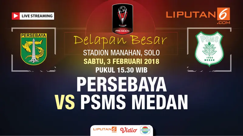 Live Streaming Persebaya Surabaya vs PSMS Medan