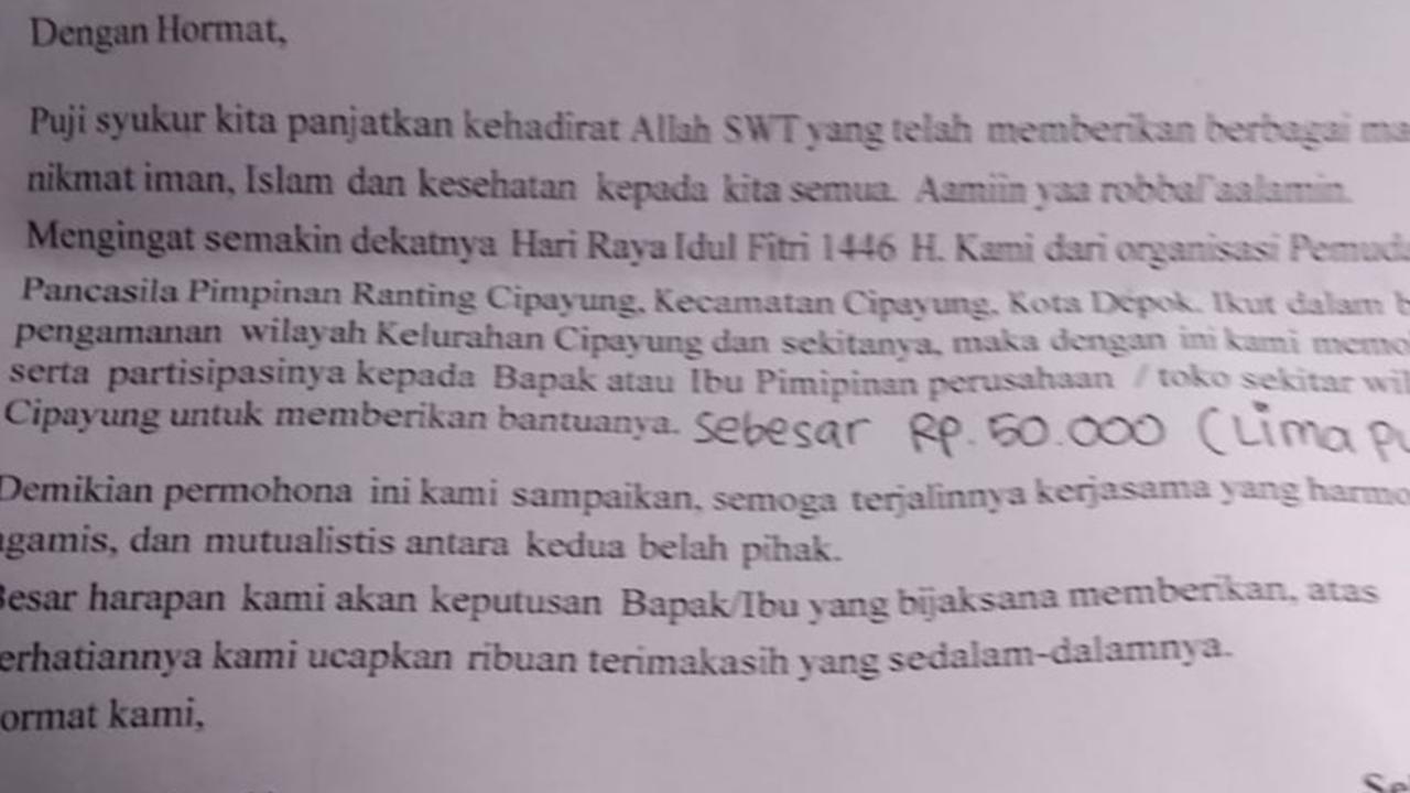 Heboh Surat Ormas Minta THR ke Pelaku Usaha di Depok, Polisi dan Pemkot Angkat Bicara