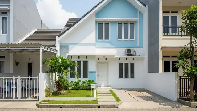 Rumah Tipe 36 dengan Warna Terang dan Atap Tinggi