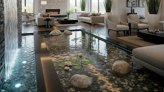 Dekorasi Ruang Tamu dengan Elemen Air