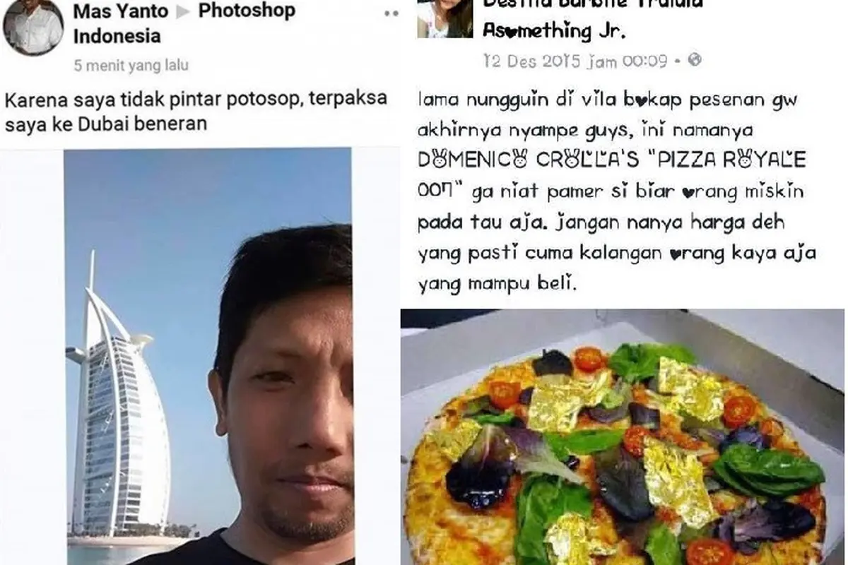 status orang pamer di sosmed