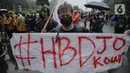 Aliansi BEM Seluruh Indonesia (BEM SI) membentangkan spanduk saat aksi peringatan evaluasi 2 tahun Kabinet Indonesia Maju di Kawasan Patung Kuda, Jakarta, Kamis (21/10/2021). Aksi itu bentuk penyampaian aspirasi dan kritik atas kinerja pemerintahan Jokowi - Ma'ruf Amin. (Liputan6.com/Faizal Fanani)