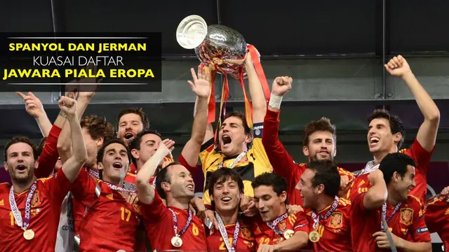 Spanyol dan Jerman merupakan peraih paling banyak Piala Eropa sejak dimulai pada tahun 1960 dengan koleksi masing-masing 3 trofi.