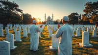 tata cara ziarah kubur orang tua ©Ilustrasi dibuat Stable Diffusion
