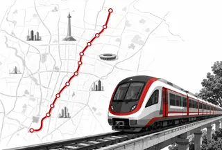 Infografis 11 Stasiun LRT Jakarta Kelapa Gading-Manggarai. (Liputan6.com/ Djoko Poerwanto)