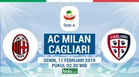 Jadwal Serie A 2018-2019 pekan ke-23, AC Milan vs Cagliari. (Bola.com/Dody Iryawan)