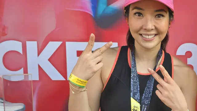 Giselle Anastasia saat Maybank Marathon 2025