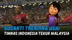 Selain gol-gol indah yang diciptakan Garuda, nama Susanti jadi trending di Twitter.